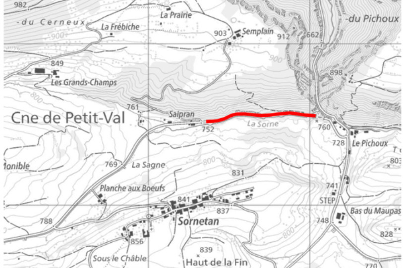 Ce segment est fermé depuis le commencement des travaux de rénovation de la chaussée le 10 octobre dernier. (Carte : Office des ponts et chaussées)