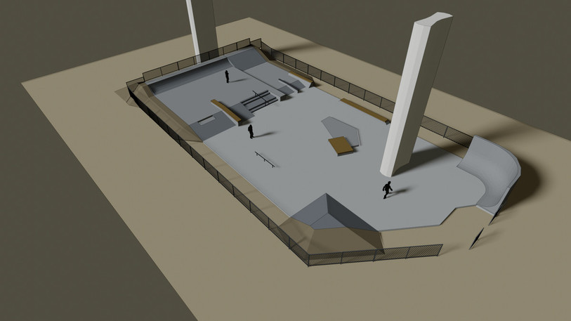 Le futur skatepark va s’étendre sur 620m2. Image : association Mizen Drope