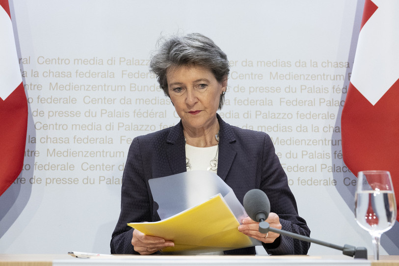 Simonetta Sommaruga a annoncé mercredi après-midi sa démission du Conseil fédéral pour la fin de l'année. (Photo : KEYSTONE / Peter Schneider).