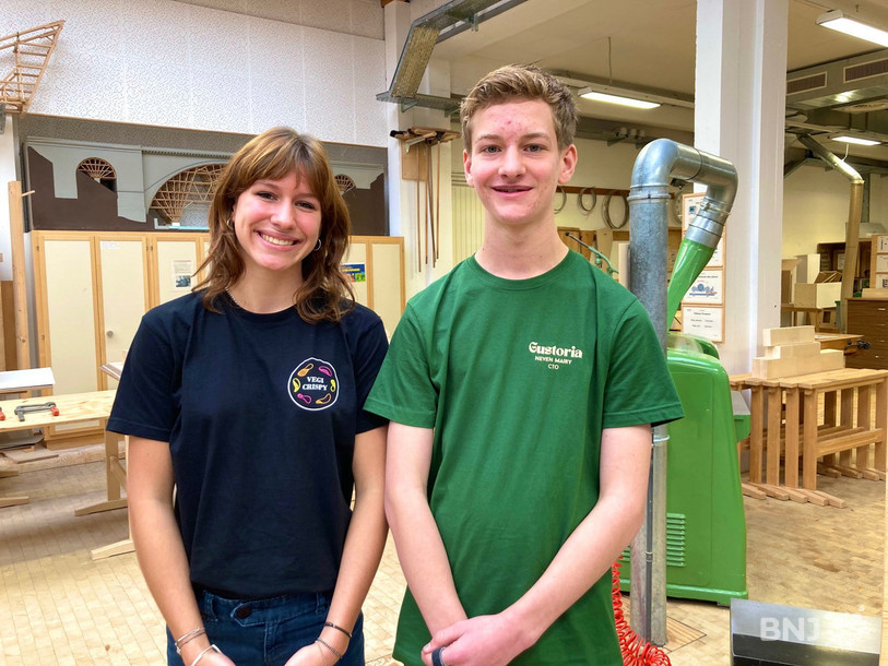 Manon Nicolet-dit-Félix et Neven Mairy, élèves au Lycée Jean-Piaget, participe a un projet de création d'entreprises. 