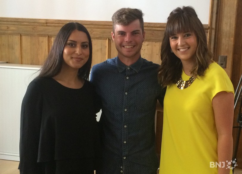 Leslie Laager, ancienne stagiaire, Nathan Vuille et Mélanie Girard, futurs stagiaires.