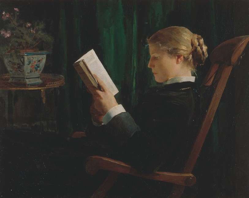 Tableau de Anker: Jeune fille lisant