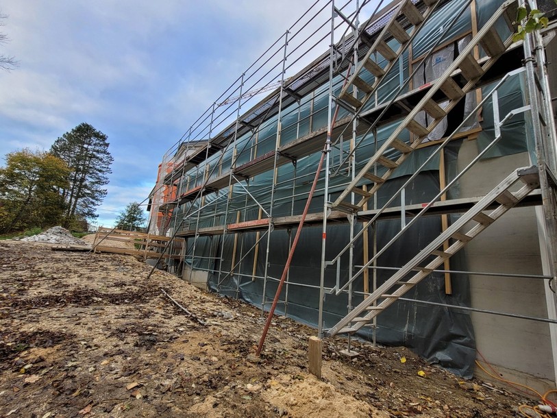 Le chantier de l'extension de l'ESBV, à Corgémont, attend un financement supplémentaire.