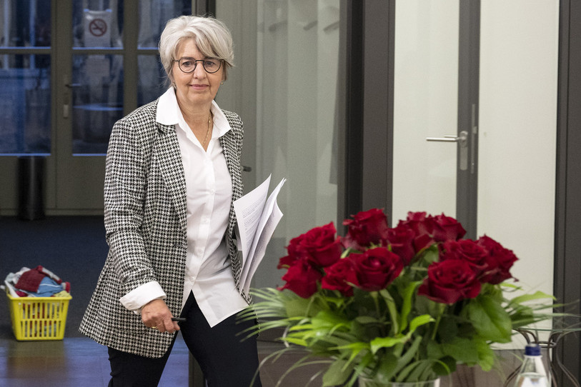 La conseillère aux Etats Elisabeth Baume-Schneider se porte candidate au Conseil fédéral. (Photo : KEYSTONE / Peter Schneider).