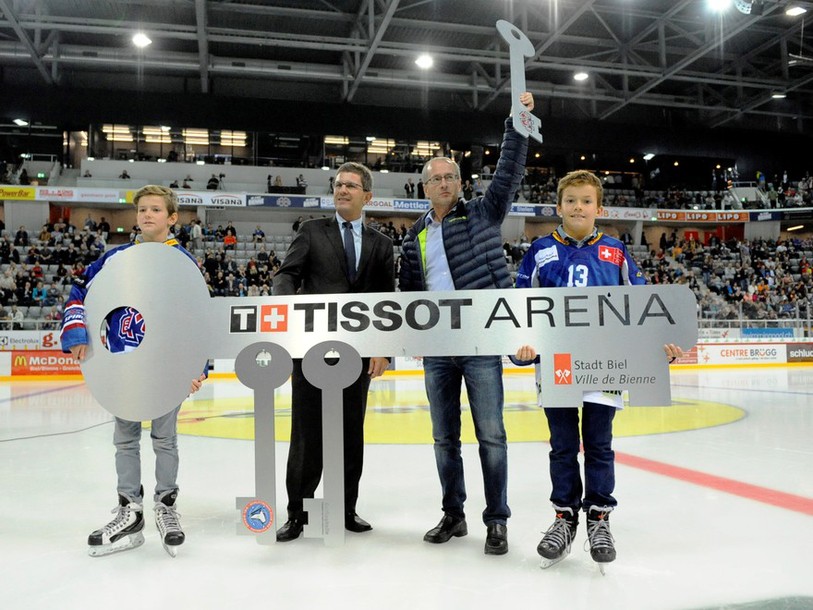 Andreas Blank, le président du HC Bienne, a officiellement reçu les clés de la Tissot Arena (photo : Hervé Chavaillaz)