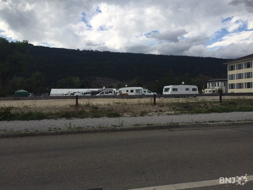 Les caravanes sont notamment installées à l'Expo Park de Nidau