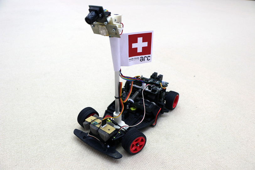 La voiture intelligente de l'équipe de l'Arc jurassien.