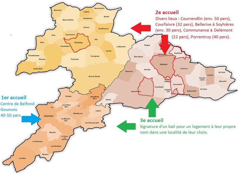 Centres de 2e accueil pour les migrants dans le Jura