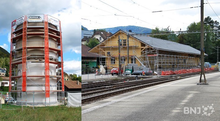 Château d'eau et halle aux marchandises Moutier