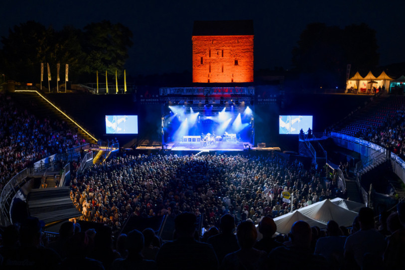 L'édition 2023 du festival de musique Rock Oz’Arènes à Avenches est incertaine (Photo : Keystone/JEAN-CHRISTOPHE BOTT).