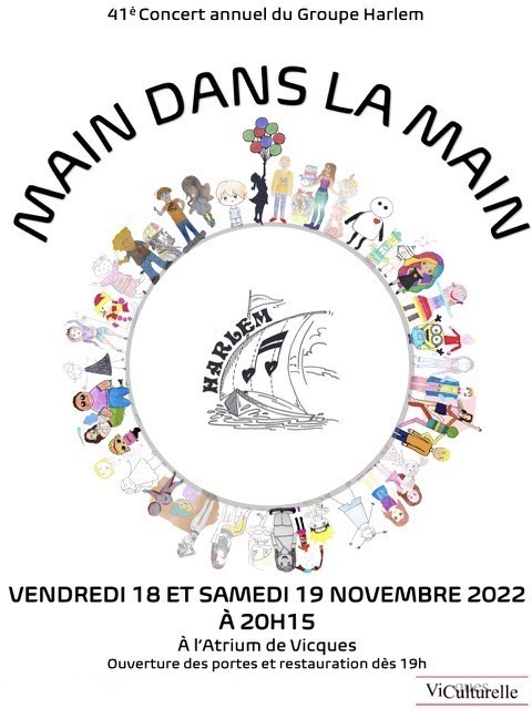 L'affiche du nouveau concert du Groupe Harlem « Main dans la main »