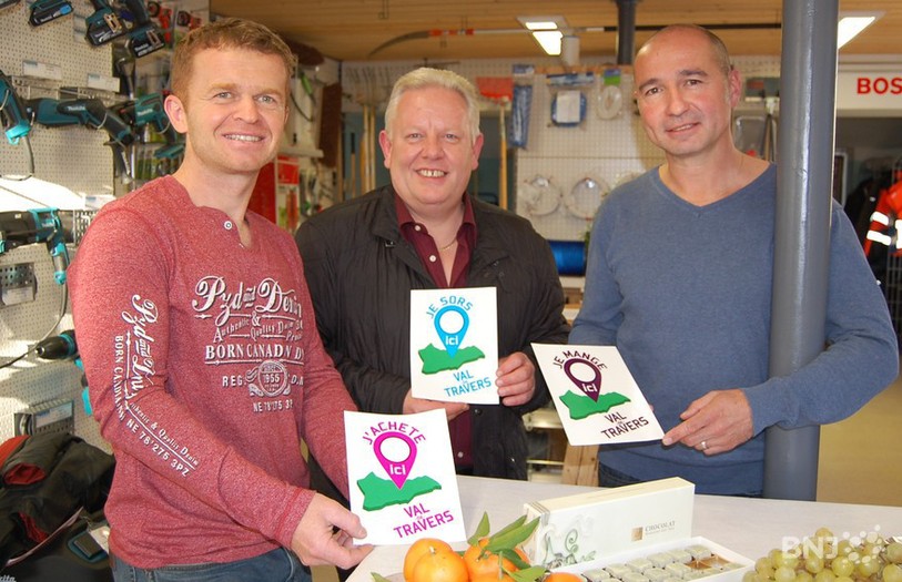 Fabien Currit, Claude Bezençon et Fabien Aimonetti, commerçants du Val-de-Travers.