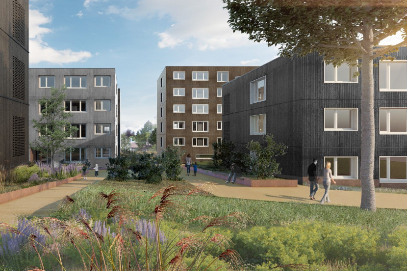 Le quartier Fantaisie à La Chaux-de-Fonds sera un espace entièrement dédier aux piétons et aux vélos. (Photo : Atelier Pietrini)