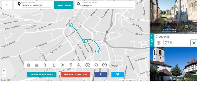Un des projets présentés vendredi porte sur une plateforme web proposant des parcours personnalisés à travers la ville.