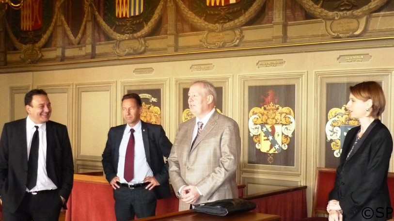 Jean-Nath Karakash, Alain Ribaux, David Moran et Séverine Despland, Chancelière d'Etat.