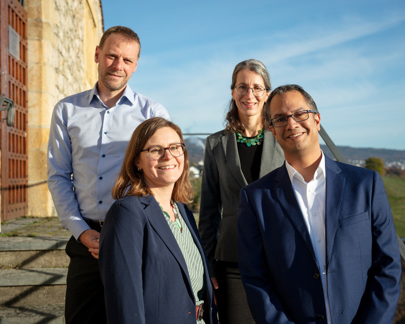 Fabien Fivaz, Clarence Chollet, Valérie Dubosson et Fabian Schwab (de gauche à droite) seront les quatre candidats des Verts en lice pour le Conseil national. (Photo : Verts neuchâtelois)