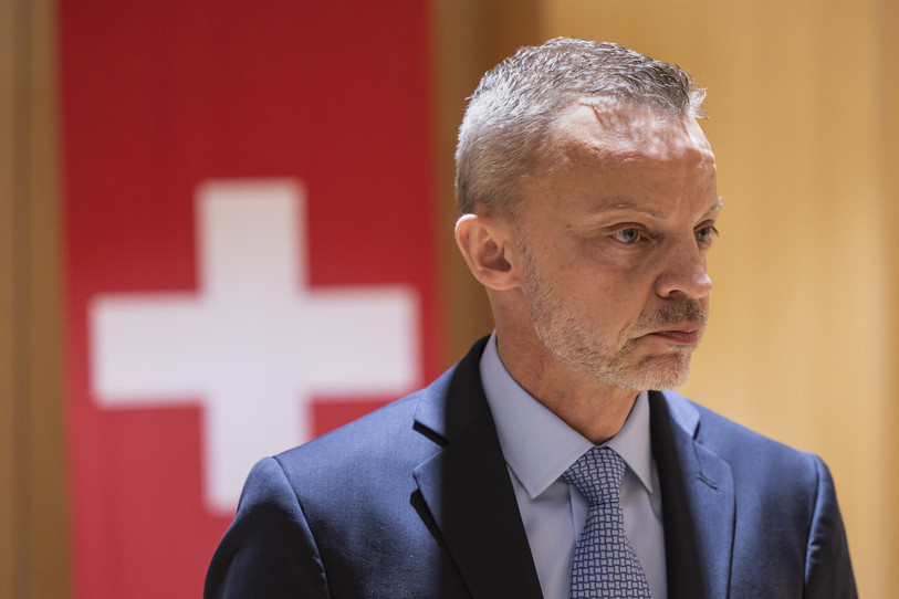 Hans-Ueli Vogt, candidat UDC au Conseil fédéral. (Photo : KEYSTONE/Jean-Christophe Bott)