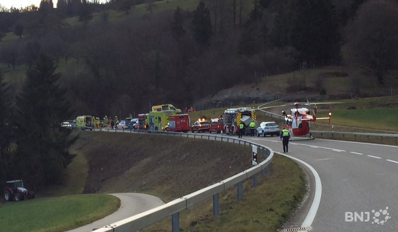 accident au-desssus de Glovelier