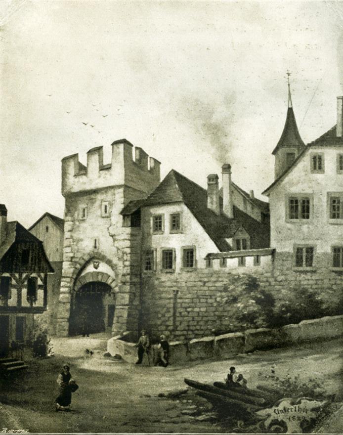 gravure cité médiévale Bienne