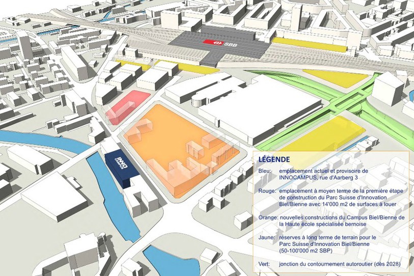 Le plan du futur parc national d'innovation biennois (photo: www.biel-bienne.ch)