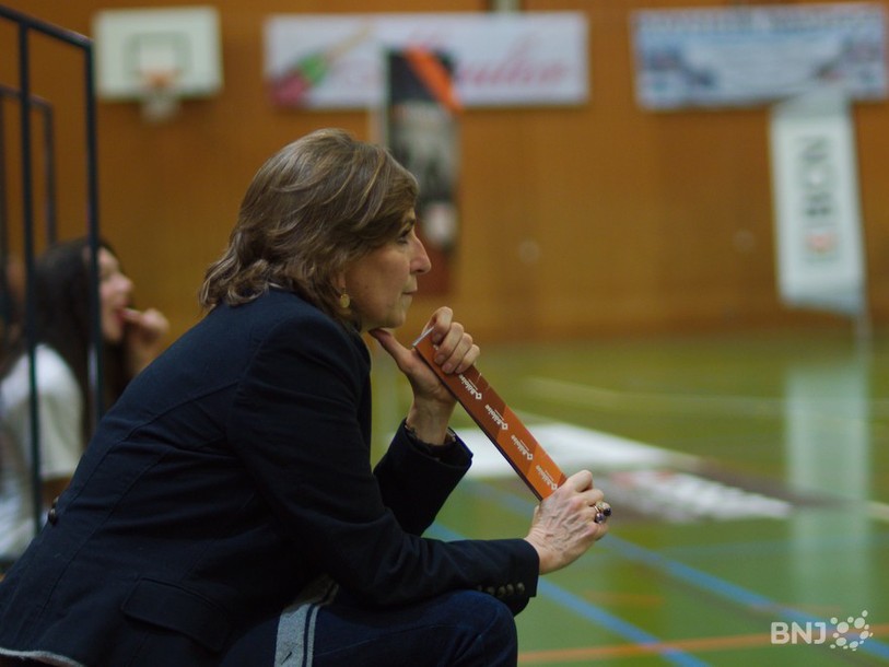 La présidente du NUC, Jo Gutknecht, ne s'attendait pas à une promotion en première ligue aussi rapide pou la troisième garniture du club neuchâtelois de volleyball.