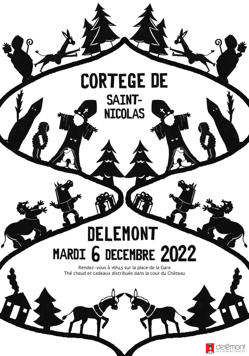 Une classe en option arts visuels de l'Ecole de culture générale a réalisé l'affiche pour la venue de Saint-Nicolas à Delémont.