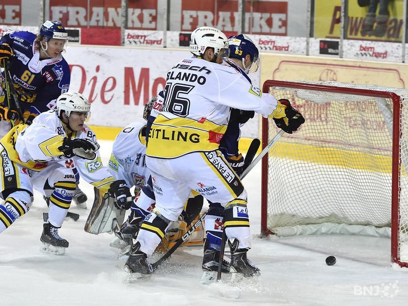 Un vrai match de play-off en Langenthal et Ajoie (photo : Georges Henz)