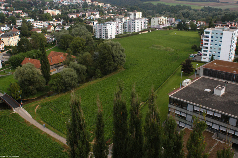 Les arbres se trouvant sur rive droite de la Sorne (côté Gros-Seuc) seront coupés afin d'élargir le lit de la rivière d'une vingtaine de mètres.