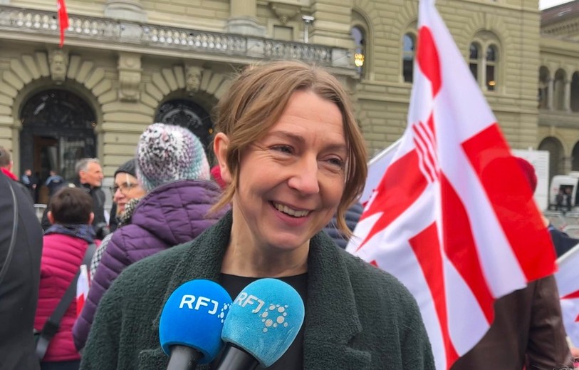 Mathilde Crevoisier Crelier lors de l'élection au Conseil fédéral d'Elisabeth Baume-Schneider.