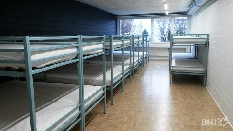 Un des dortoirs du nouveau centre d'accueil de Saint-Imier