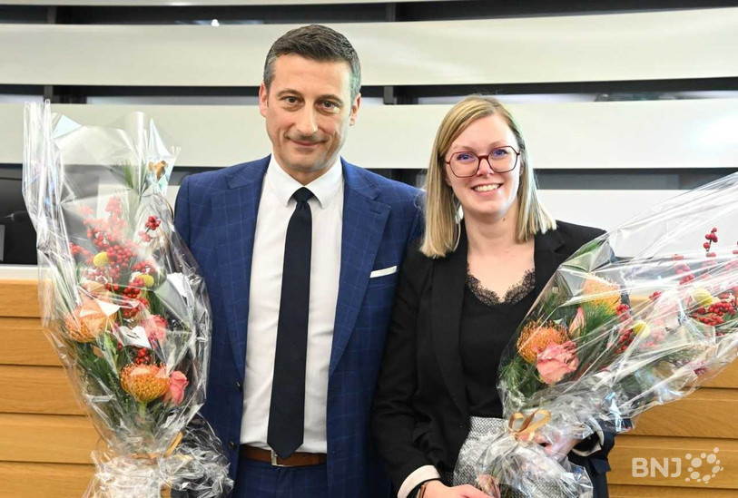 Jacques Gerber et Amélie Brahier dirigeront l'exécutif et le législatif du canton du Jura en 2023 (photo: Georges Henz).