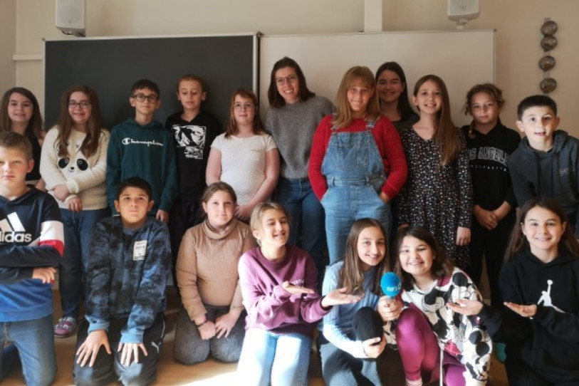 Les élèves de la classe de 7-8P de l'école primaire de Soyhières (photo : Valérie Leuenberger).