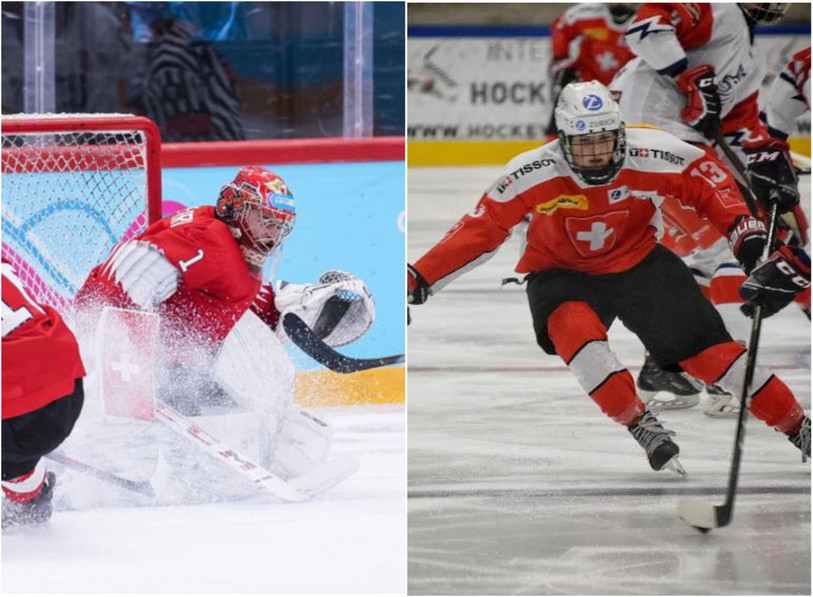 Alessio Beglieri et Miles Müller (de gauche à droite) défendront la Suisse au Canada. (Photos : Twitter/IHHF / Mathias Müller)