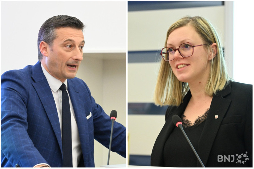 Le futur président du Gouvernement Jacques Gerber et la future présidente du Parlement Amélie Brahier adressent leur voeux aux Jurassiens pour 2023 et évoquent l'année qui les attend (photos: Georges Henz).
