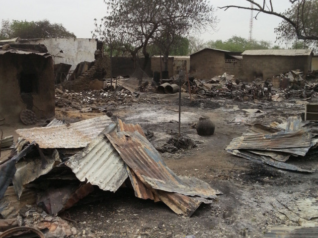 Les ruines de plusieurs habitations à Baga (photo d'archive)