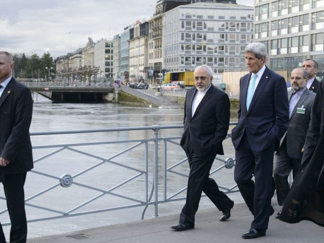 John Kerry avec son homologue iranien en promenade à Genève