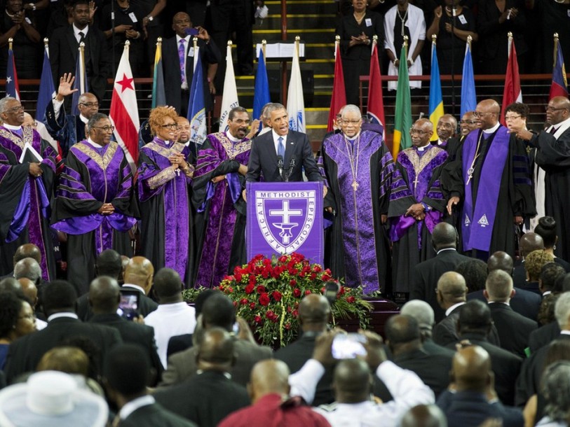 Barack Obama a rendu hommage aux victimes de Charleston