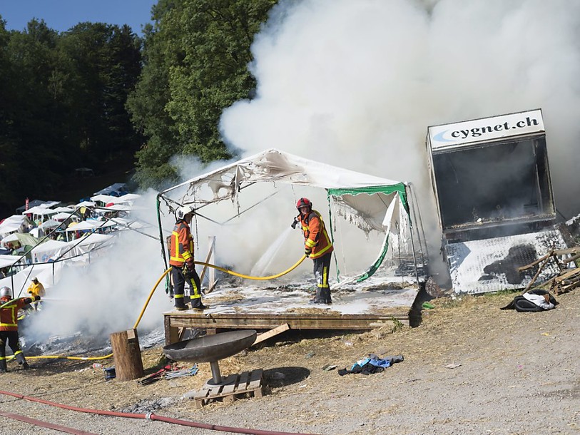 Incendie sur le site de l'Openair de Saint-Gall