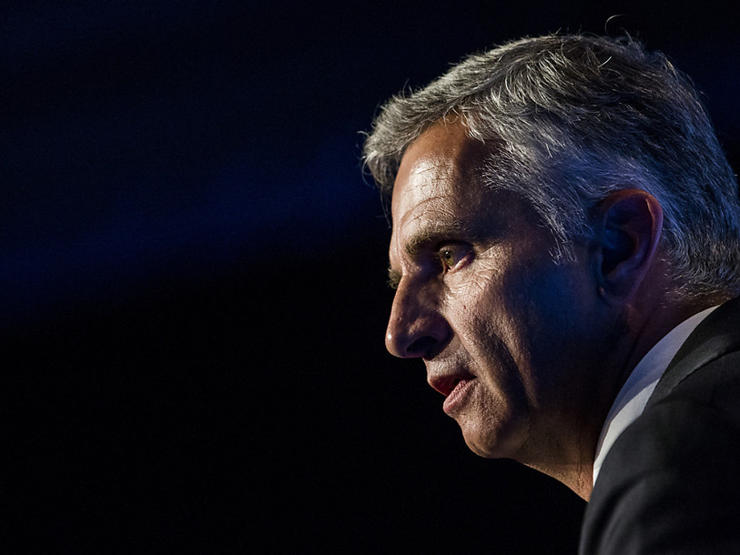 Didier Burkhalter dans sa commune d'origine de Sumiswald (BE)