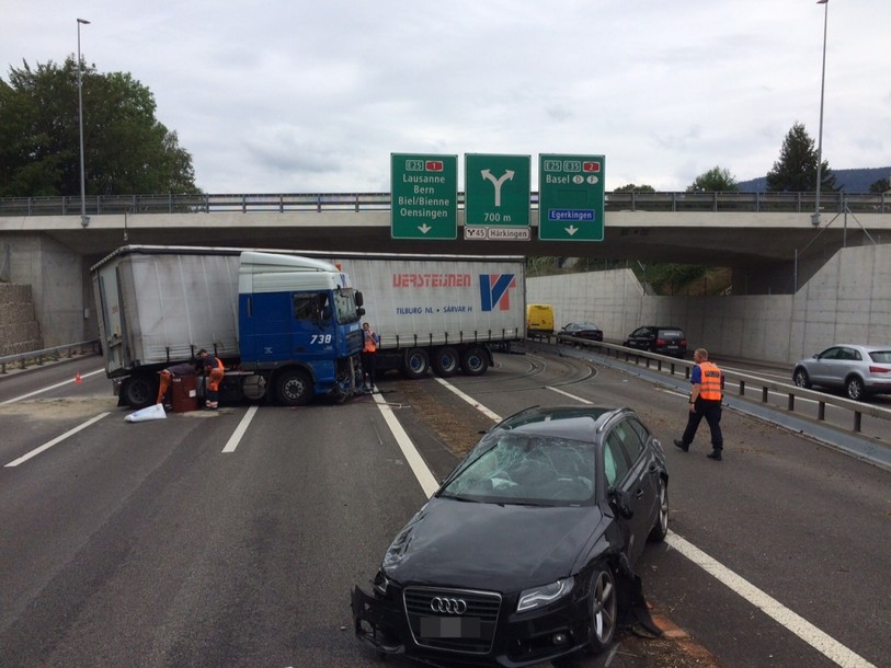 Bouchons sur l'A1 à Härkingen (SO) après un accident