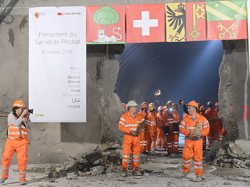 Le tunnel de Pinchat (GE) percé après plus de deux ans d'efforts