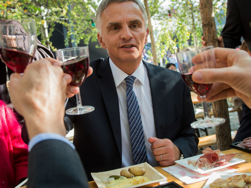 Didier Burkhalter au pavillon suisse à l'Expo de Milan