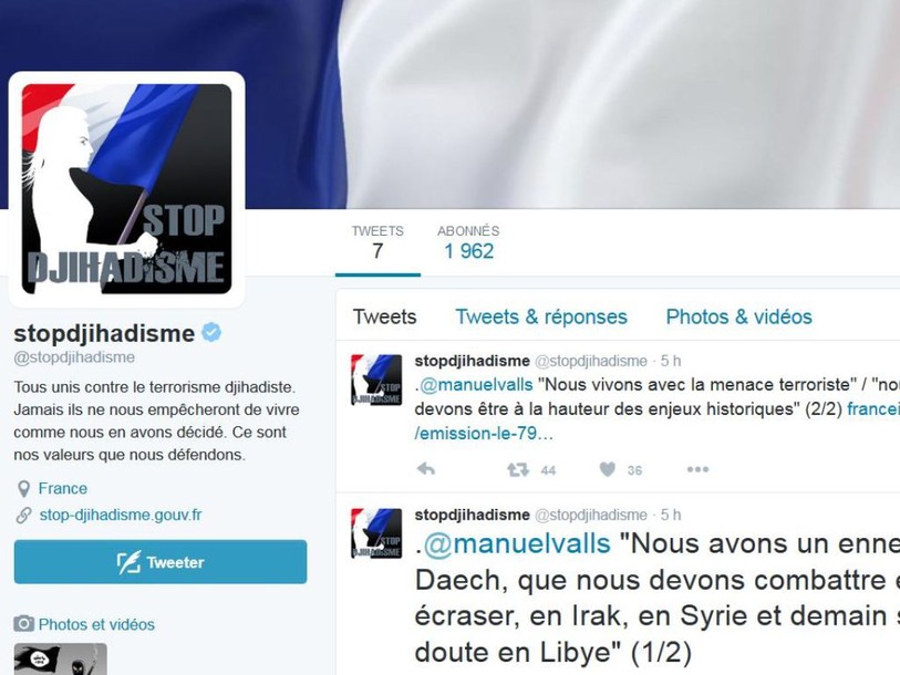 La France crée des comptes Stop djihadisme sur Twitter et Facebook