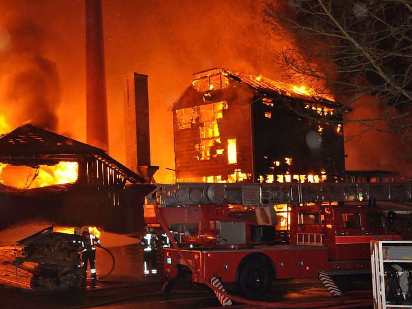Menuiserie détruite par un incendie dans le canton de Soleure