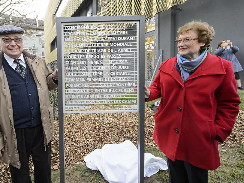Plaque commémorant un camp de triage à l'école des Cropettes (GE)