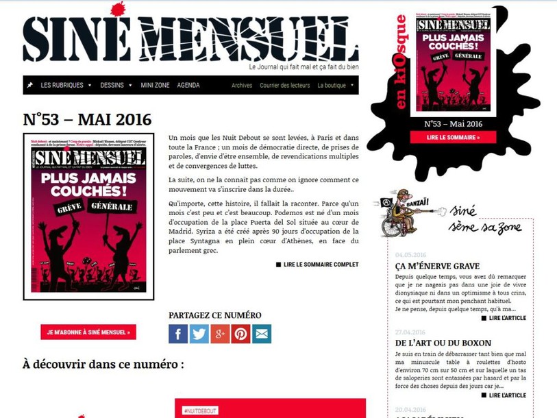 Le caricaturiste Siné, figure de Charlie Hebdo, est mort