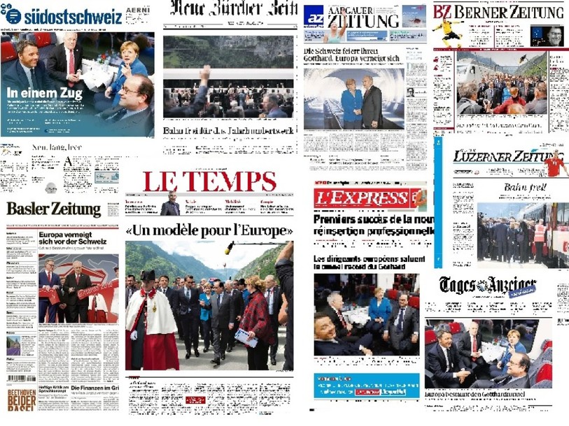 Le Gothard, un exploit mais aussi un lien avec l'UE, dit la presse