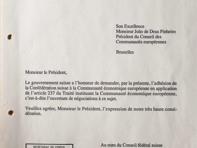 La Confédération va retirer une vieille demande d'adhésion