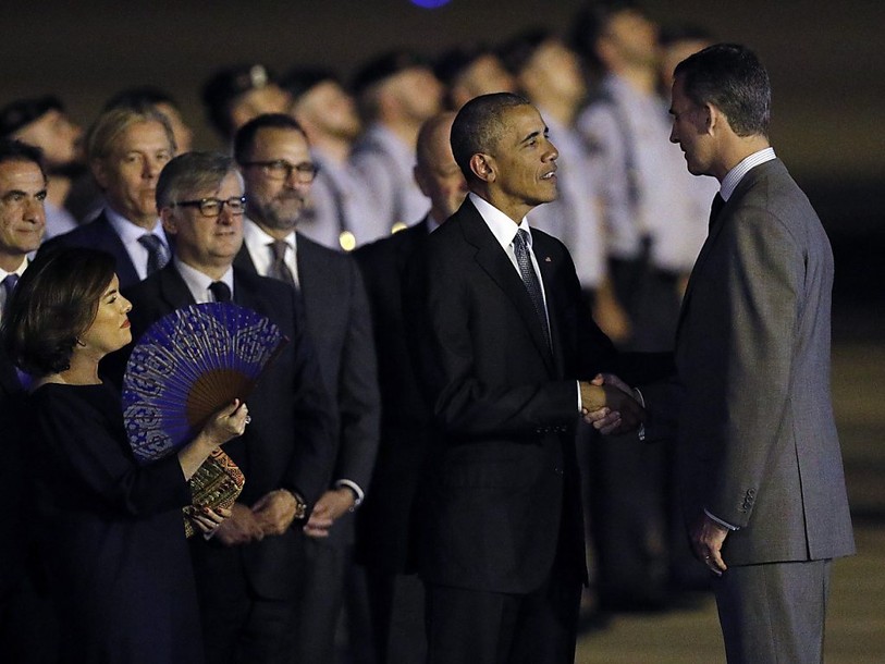 Arrivée de Barack Obama en Espagne