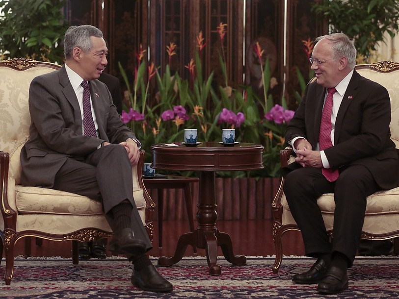 Johann Schneider-Ammann reçu en visite d’Etat à Singapour